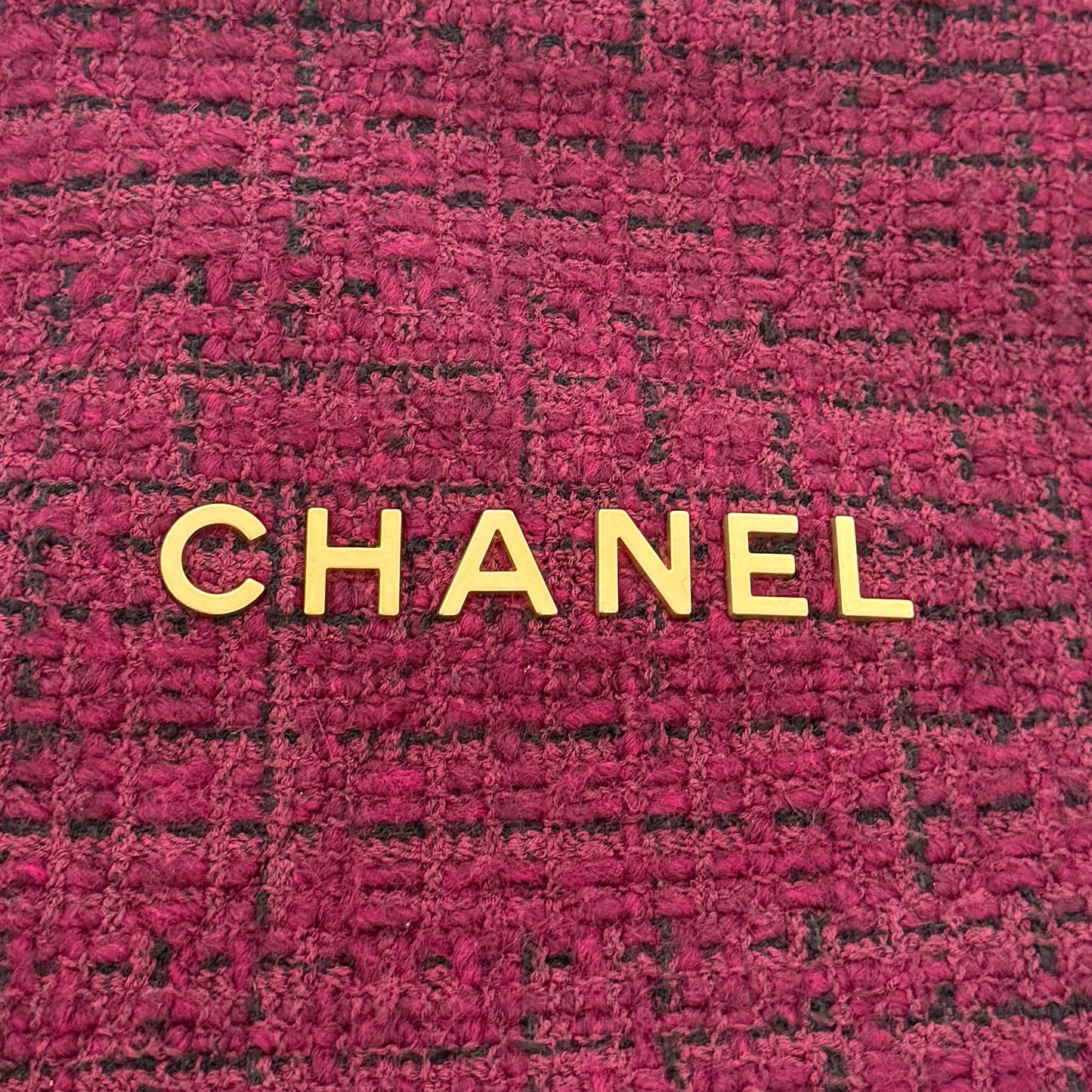 Chanel 22 mittelgroße Hobobag aus Tweed Burgunderrot goldene Hardware / neuwertig Chanel