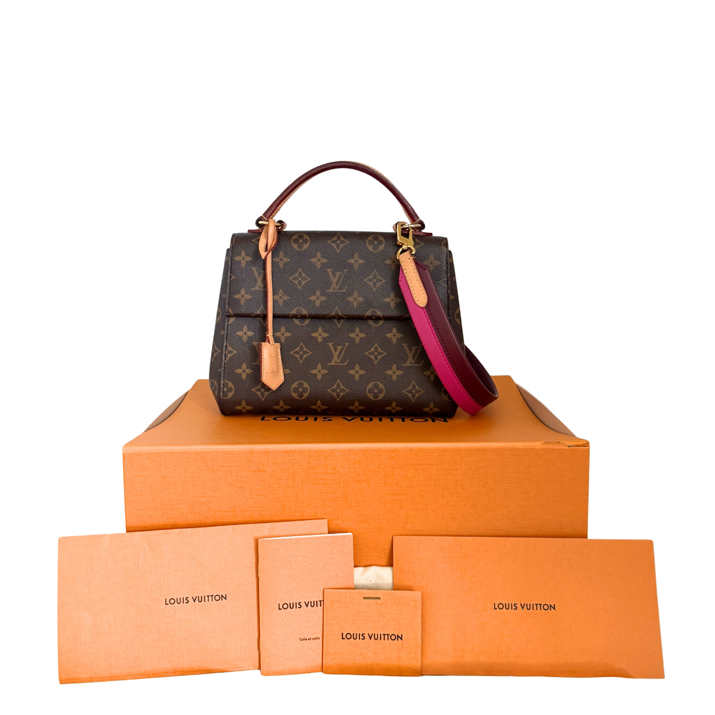 Louis Vuitton Cluny BB Monogram Fuchsia M42738 Fullset / gut Louis Vuitton