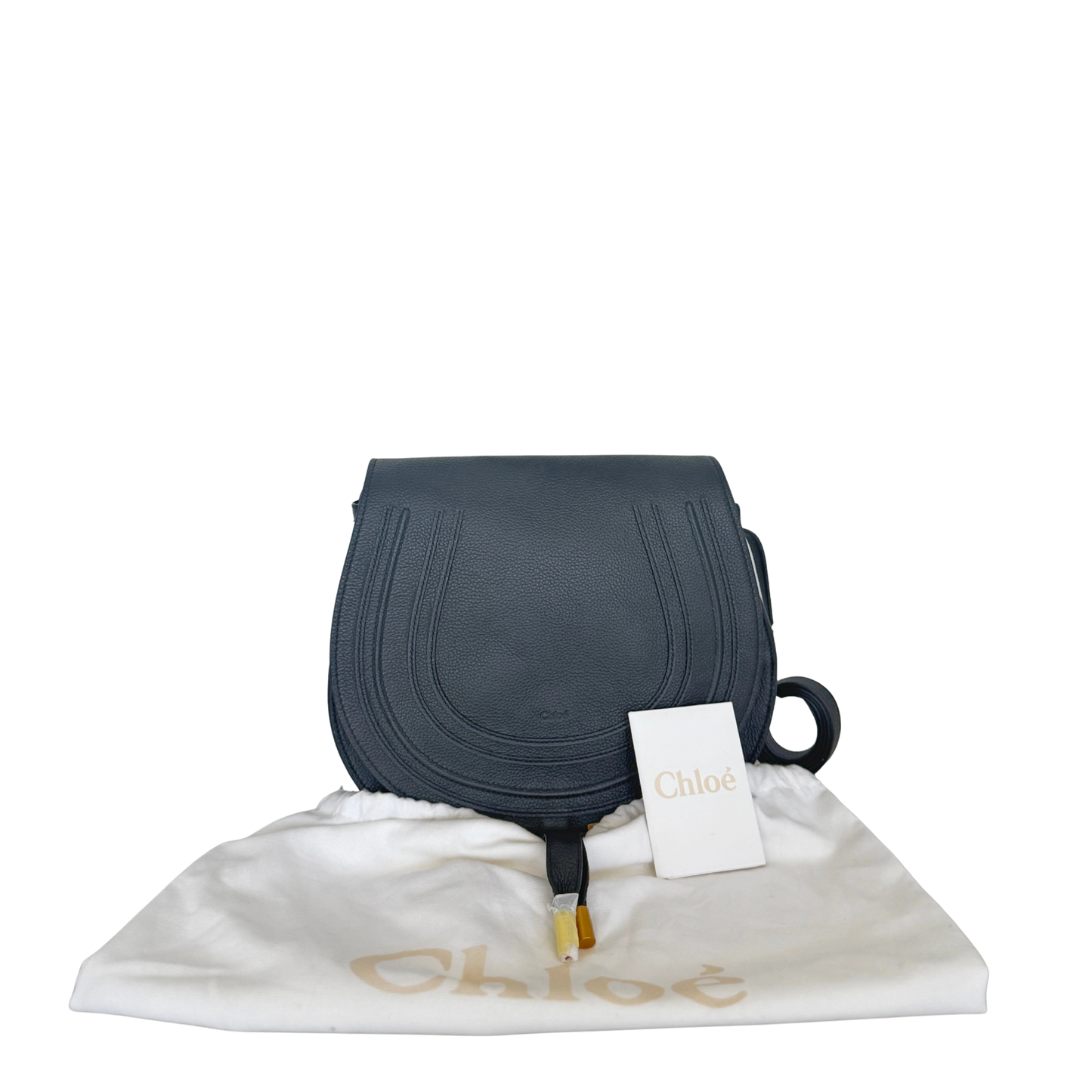 Chloé Marcie Medium Saddle Bag Schwarz / neuwertig Chloé