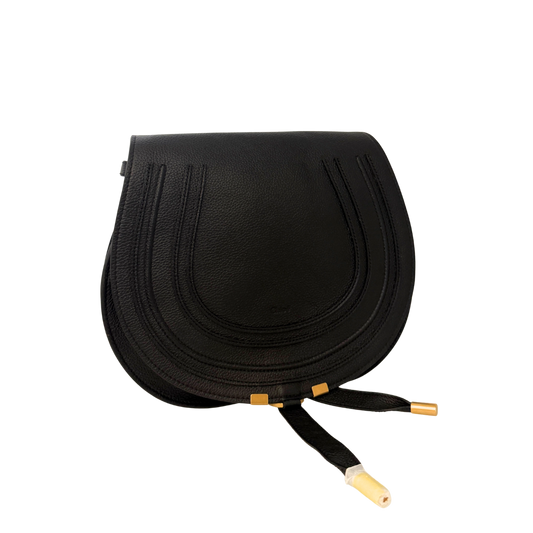 Chloé Marcie Medium Saddle Bag Schwarz / neuwertig Chloé