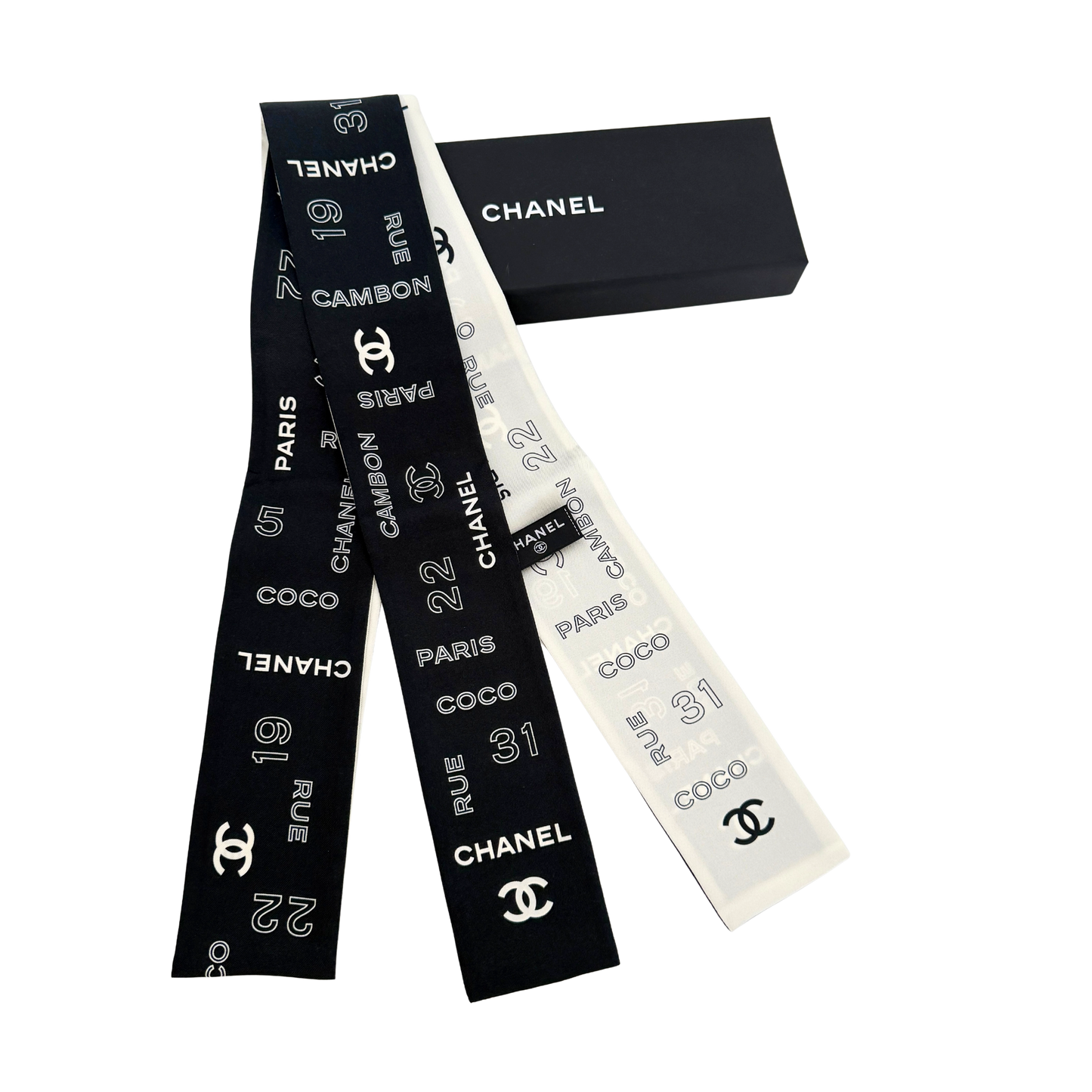 Chanel Change Twilly aus Seide Schwarz & Weiß / neuwertig Chanel