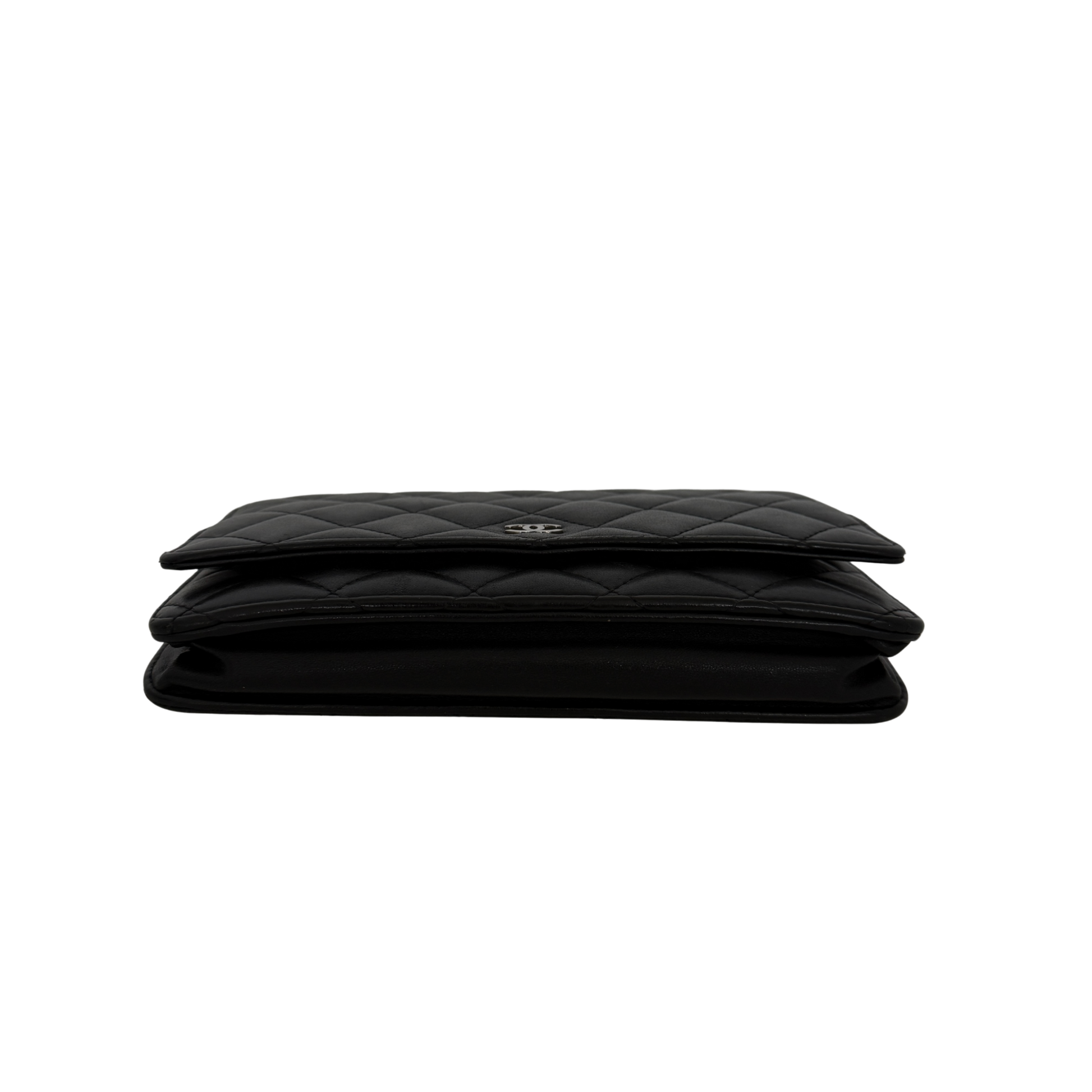 Chanel Wallet on Chain Bag Lammleder Schwarz silberne Hardware / sehr gut Chanel