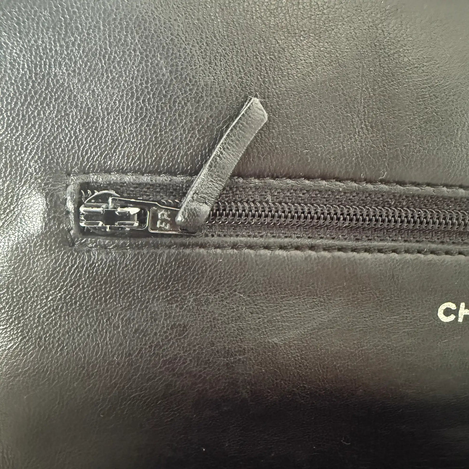 Chanel Wallet on Chain Bag Lammleder Schwarz silberne Hardware / sehr gut Chanel