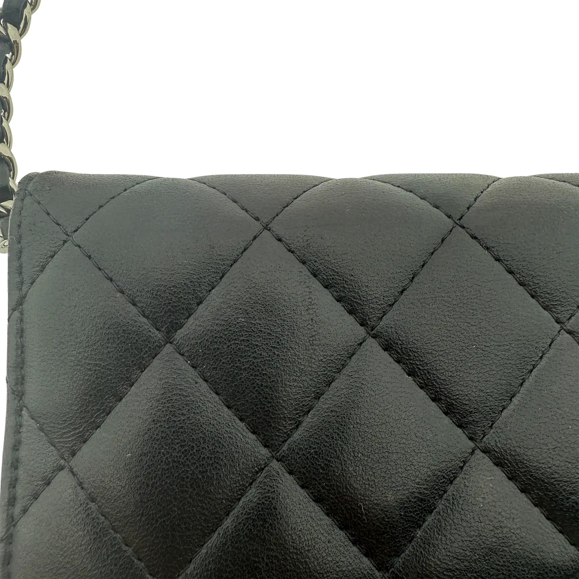 Chanel Wallet on Chain Bag Lammleder Schwarz silberne Hardware / sehr gut Chanel