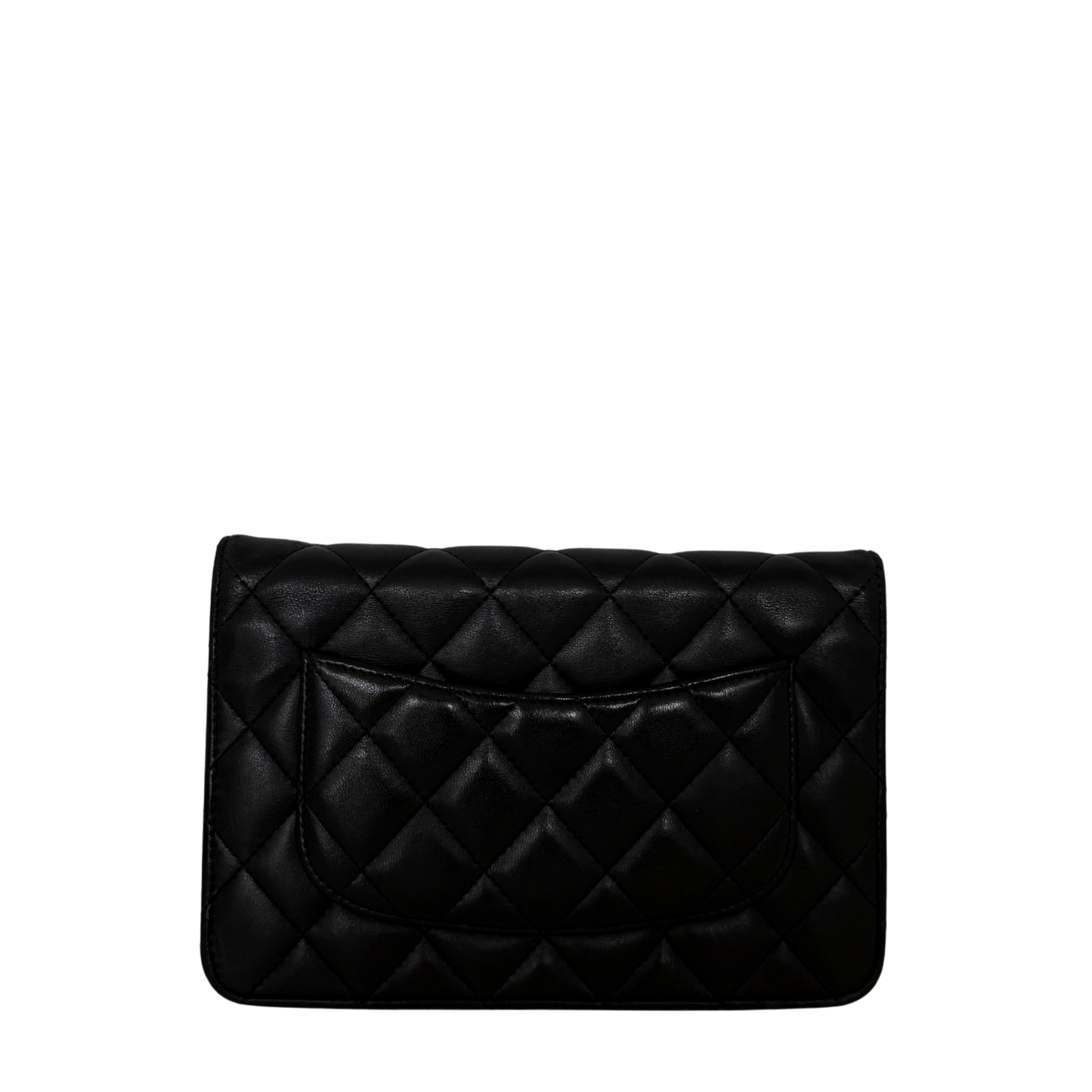 Chanel Wallet on Chain Bag Lammleder Schwarz silberne Hardware / sehr gut Chanel