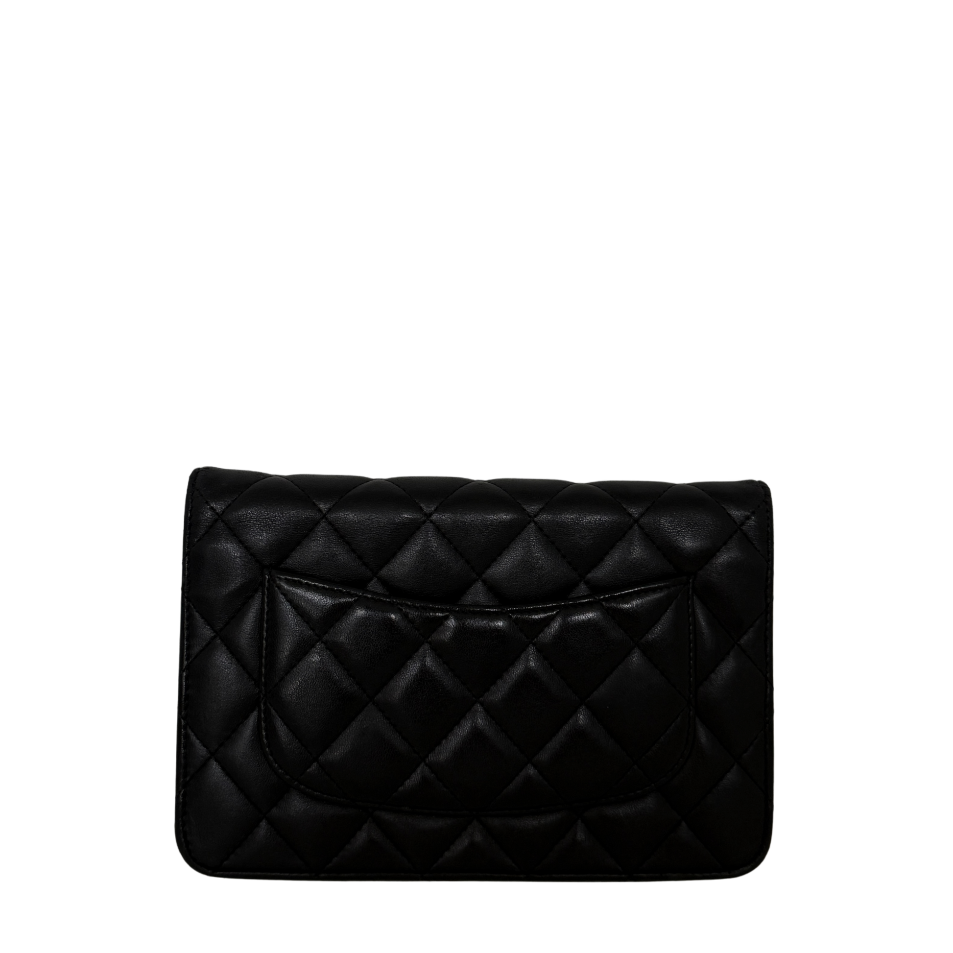 Chanel Wallet on Chain Bag Lammleder Schwarz silberne Hardware / sehr gut Chanel