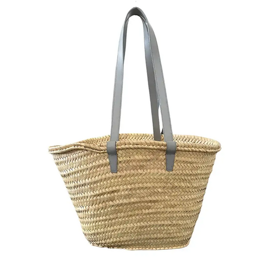 Celine Triomphe Korbtasche Medium blau aus Palmblättern und Kalbsleder / ungetragen CELINE