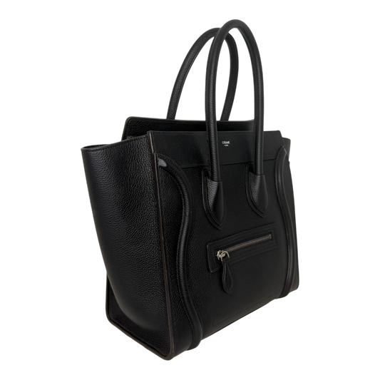Celine Micro Luggage Handtasche Kalbsleder Schwarz Silber 2023 CELINE
