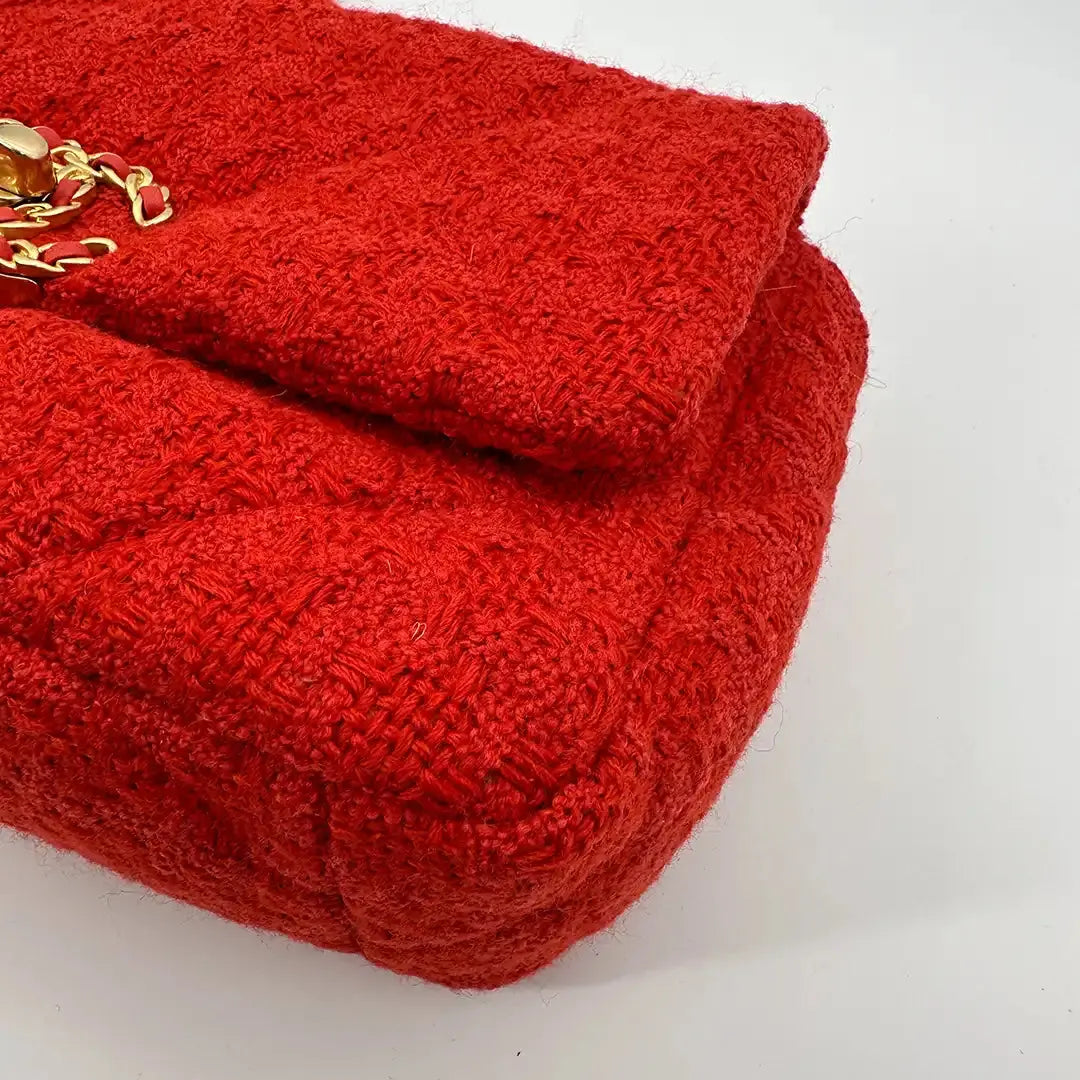 Chanel 19 Flap Bag Small Tasche Tweed Orange Fullset / neuwertig Chanel