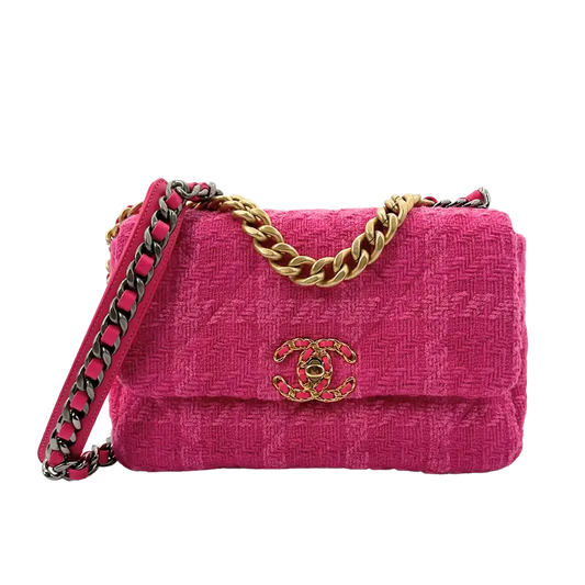 Chanel 19 Flap Bag Small Tasche Tweed Pink /  neuwertig Chanel