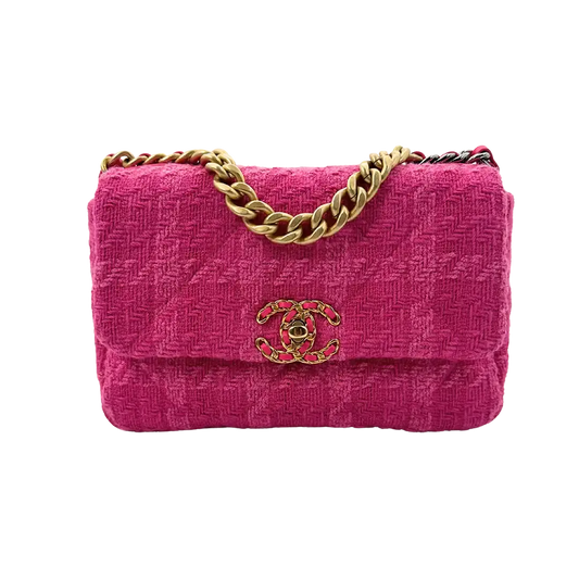 Chanel 19 Flap Bag Small Tasche Tweed Pink /  neuwertig Chanel