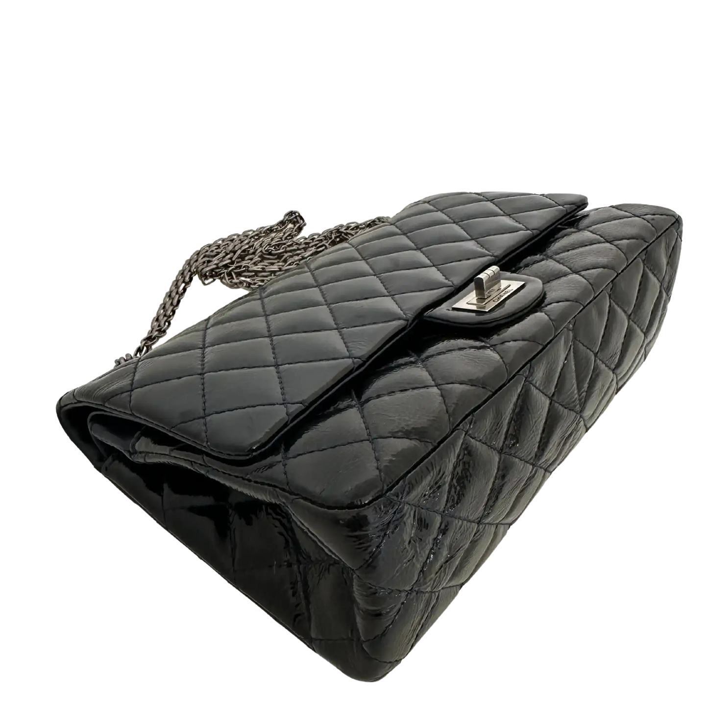 Chanel 2.55 Reissue 226 Medium Double Flap Bag Metallic Kalbsleder dunkelblau / sehr gut Chanel