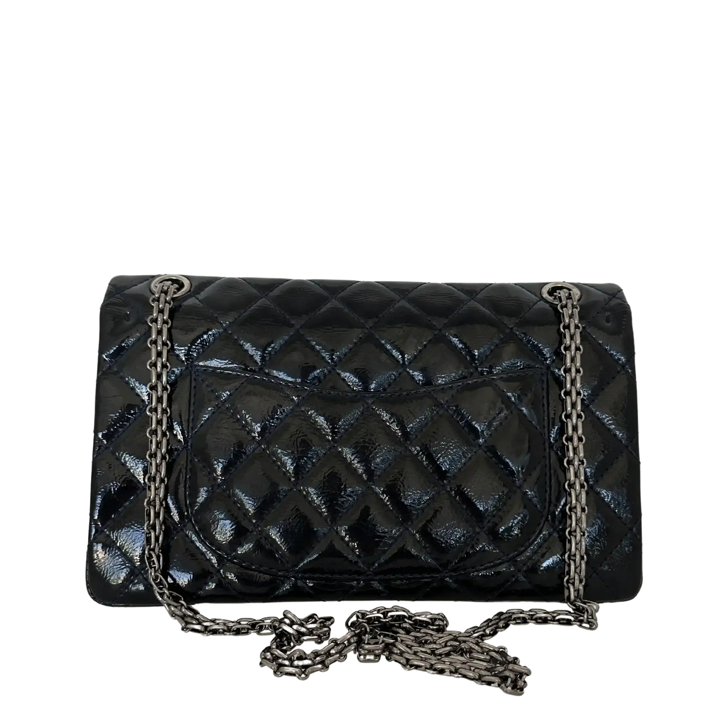 Chanel 2.55 Reissue 226 Medium Double Flap Bag Metallic Kalbsleder dunkelblau / sehr gut Chanel