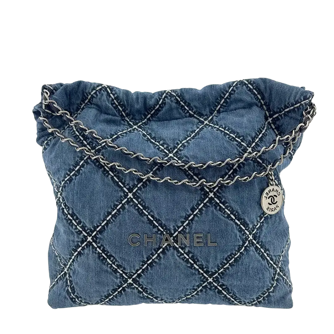 Chanel 22 mittelgoße Hobobag Denim 2022 / sehr gut Chanel