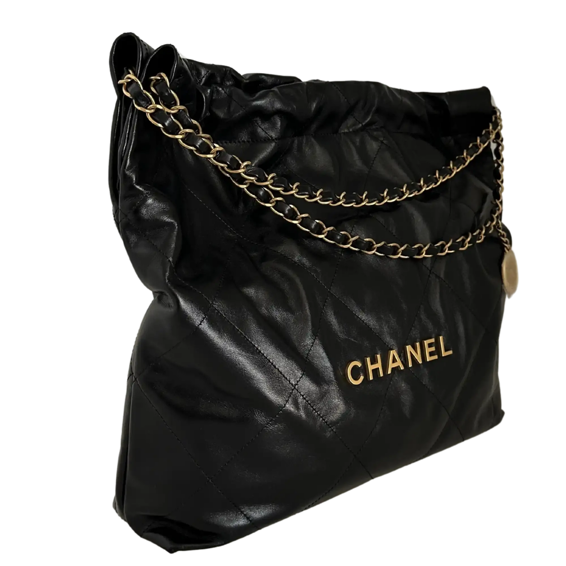 Chanel 22 mittelgoße Hobobag schwarz goldene Hardware 2025 Fullset / ungetragen Chanel