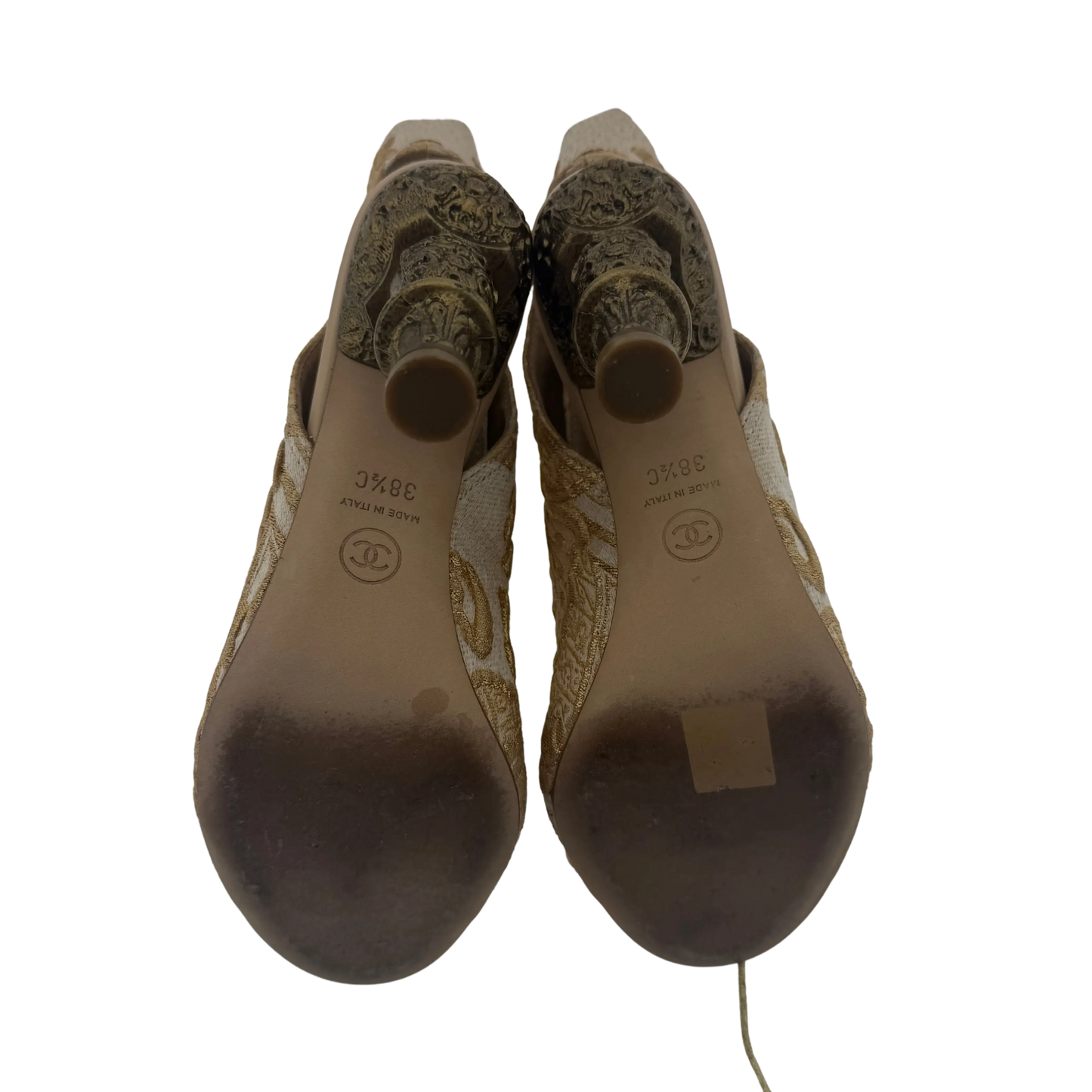 Chanel Brokat Boots gold Runway Versailles Collection Größe 38 1/2 / sehr gut Chanel