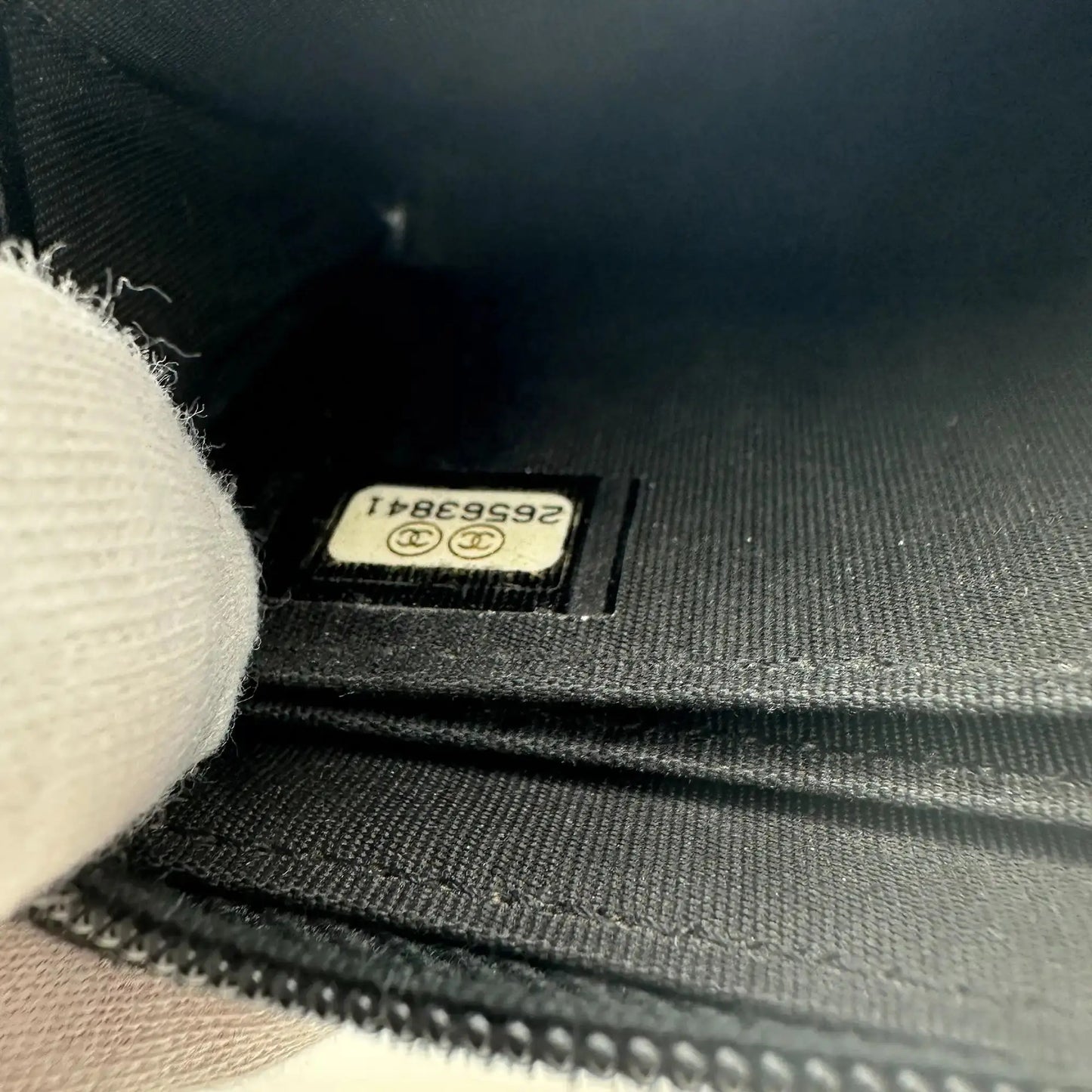 Chanel Coco Mark kleine Geldbörse CC Leder schwarz / sehr gut Chanel