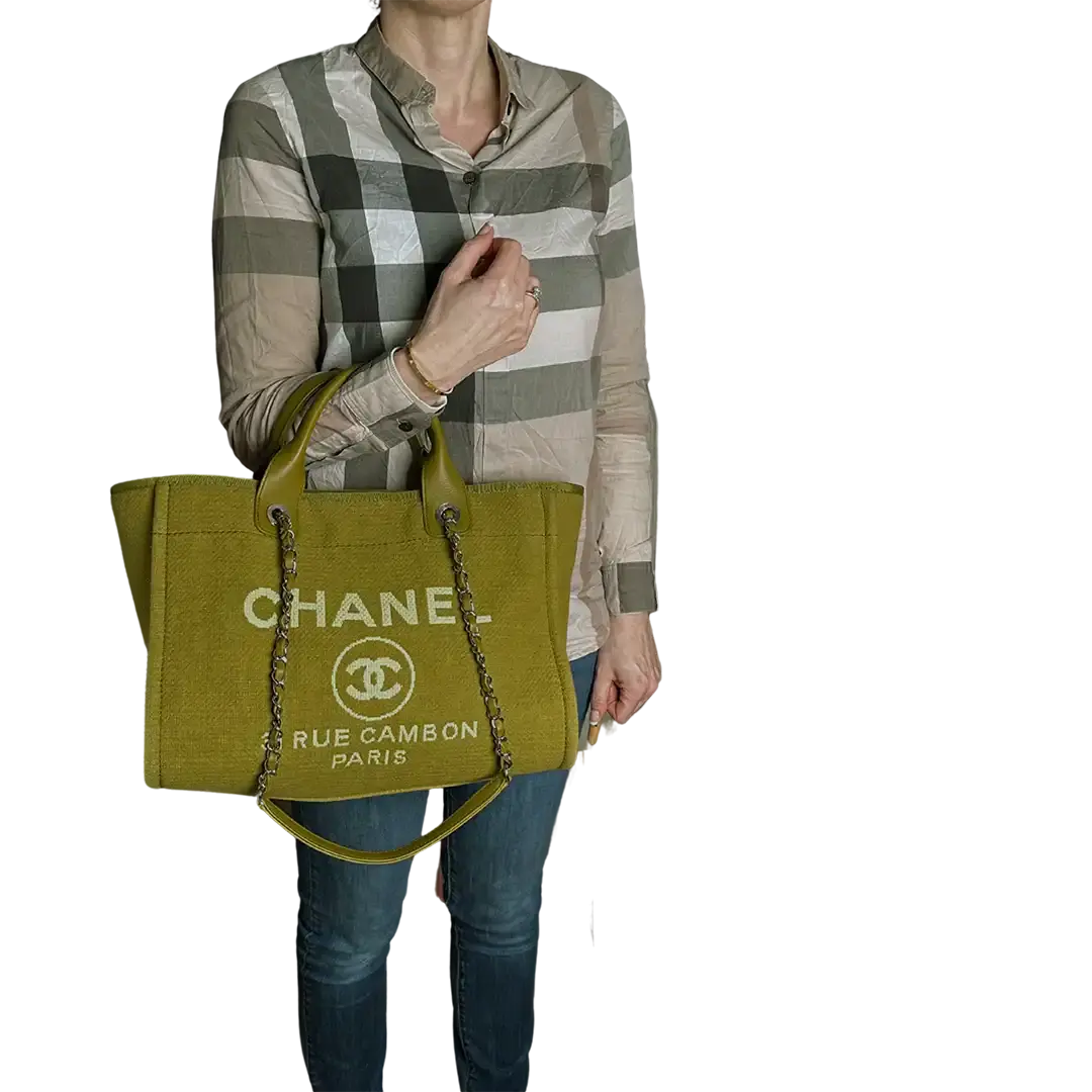 Chanel Deauville Small mit Pochette 2023 khaki Fullset / sehr gut Chanel