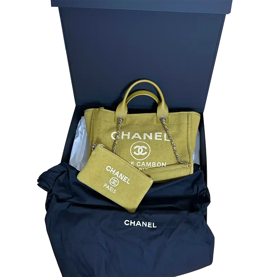 Chanel Deauville Small mit Pochette 2023 khaki Fullset / sehr gut Chanel