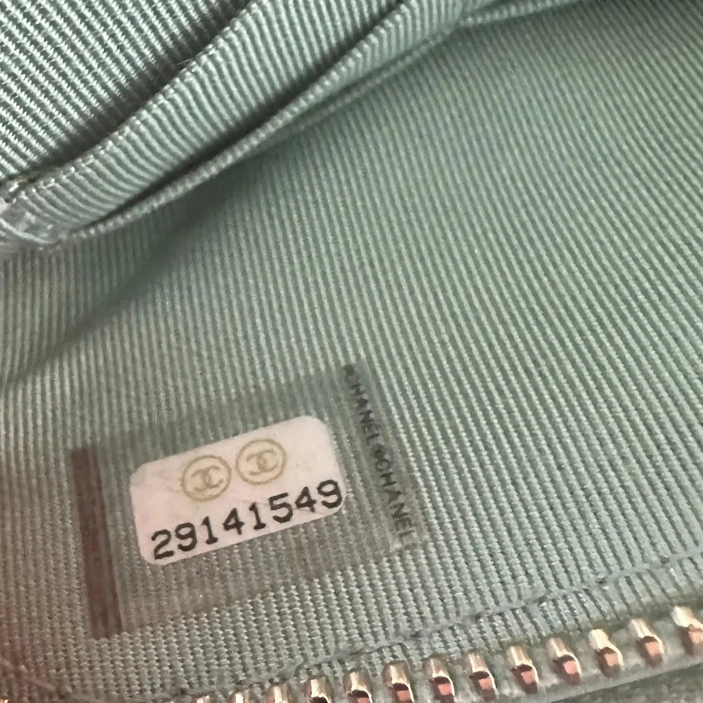 Chanel Double Zip Wallet on Chain türkis Kaviarleder 2020 / sehr gut Chanel