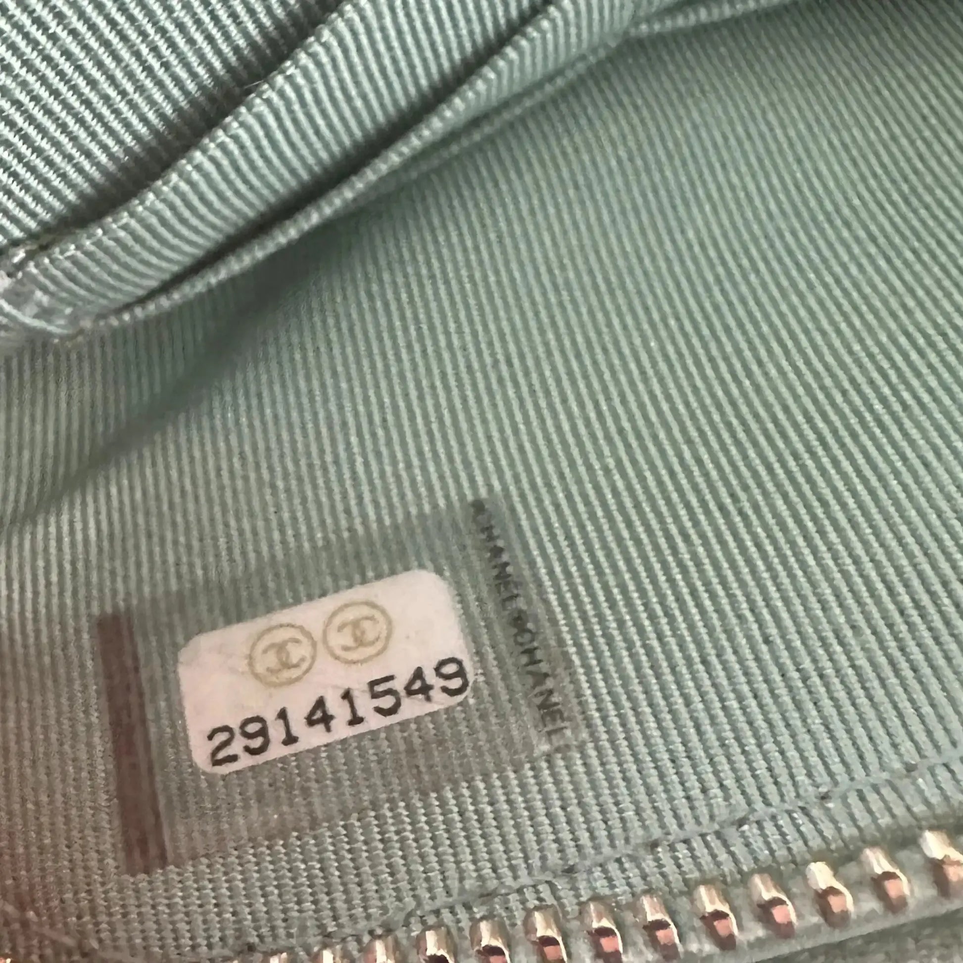 Chanel Double Zip Wallet on Chain türkis Kaviarleder 2020 / sehr gut Chanel