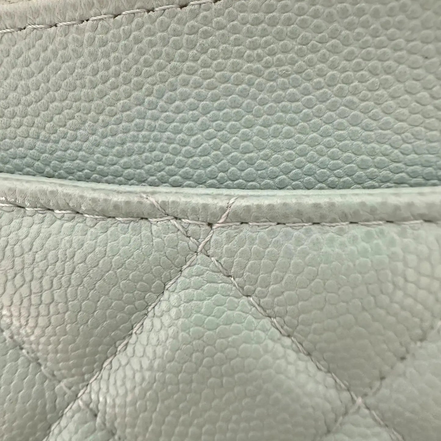 Chanel Double Zip Wallet on Chain türkis Kaviarleder 2020 / sehr gut Chanel