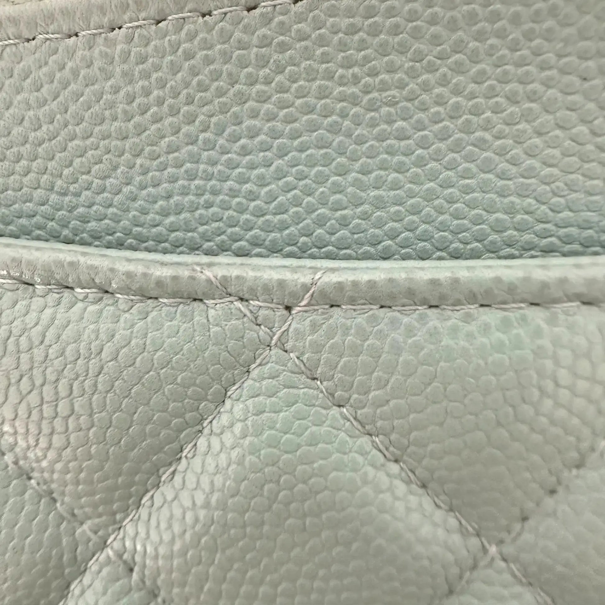 Chanel Double Zip Wallet on Chain türkis Kaviarleder 2020 / sehr gut Chanel