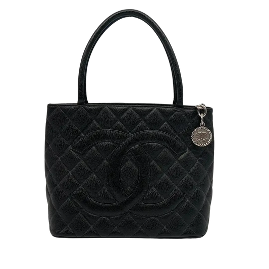 Chanel Médallion Kaviar Leder Shopping Bag schwarz / gut - Echtheitscheck