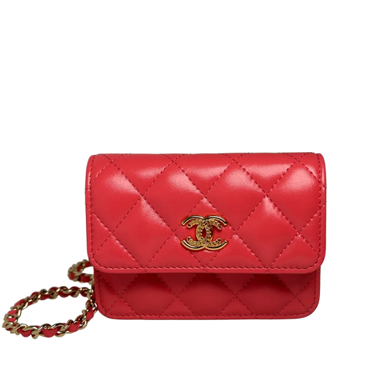Chanel Mini Wallet on Chain rosa apricot selten / ungetragen Chanel