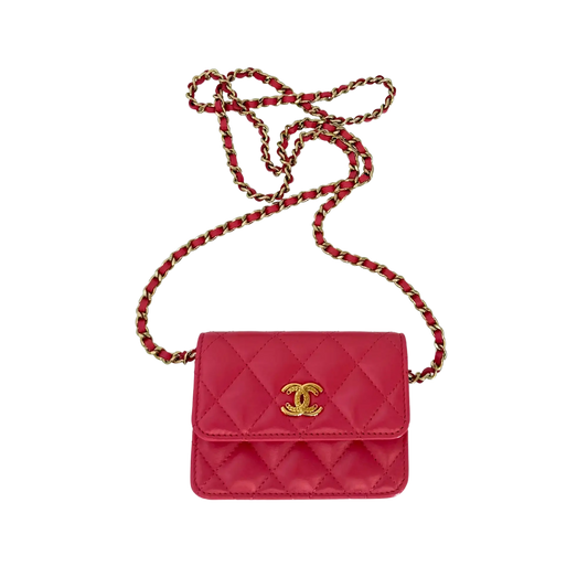 Chanel Mini Wallet on Chain rosa apricot selten / ungetragen Chanel