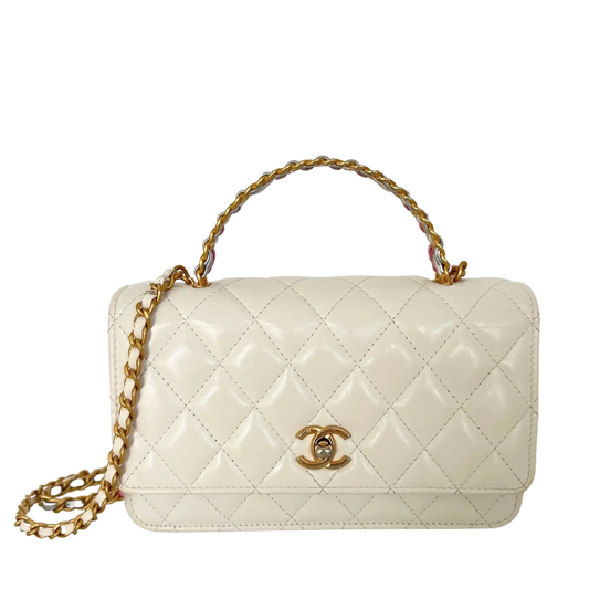 Chanel Multicolor Top Handle Wallet on Chain weiß / gut Chanel