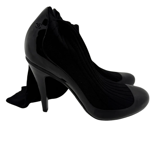 Chanel Patent Leather Sock Boots Größe 38 1/2 / neuwertig Echtheitscheck