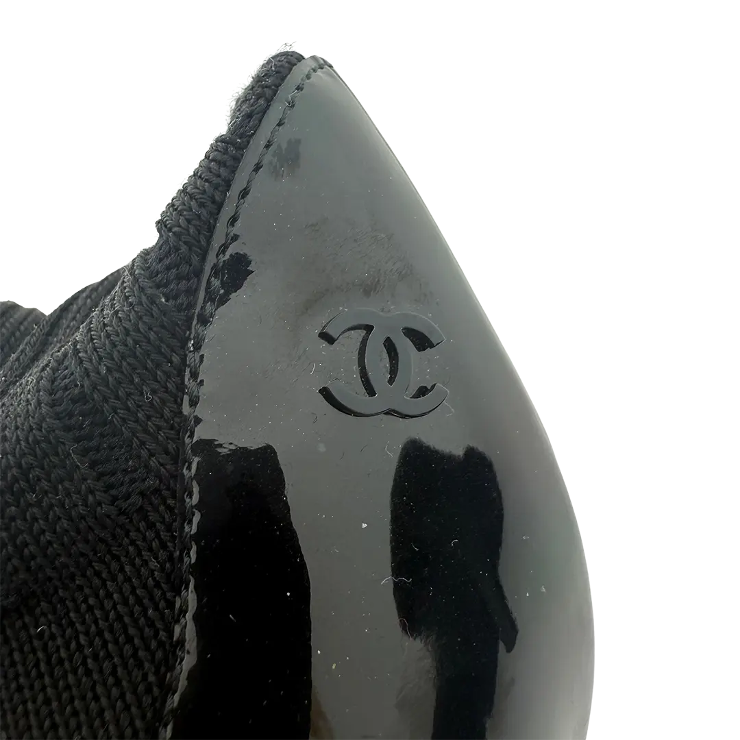 Chanel Patent Leather Sock Boots Größe 38 1/2 / neuwertig Echtheitscheck