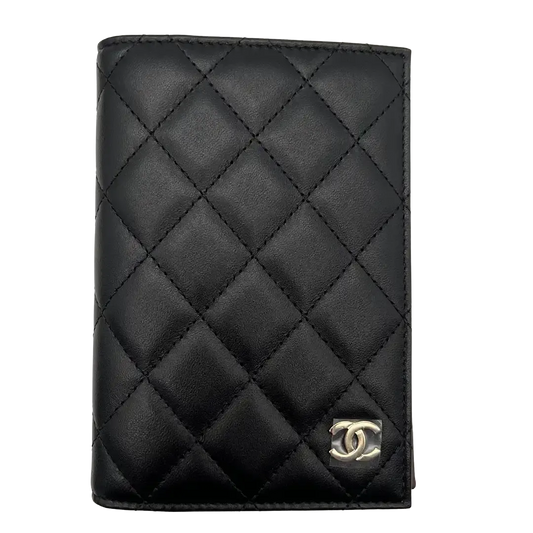 Chanel Reisepass Kartenetui Timeless Leder schwarz / neu Chanel