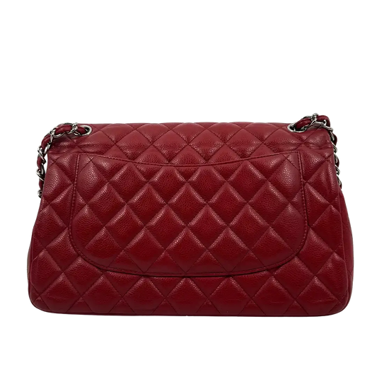 Chanel Timeless Double Flap Bag Jumbo rot Kaviarleder / gut Chanel
