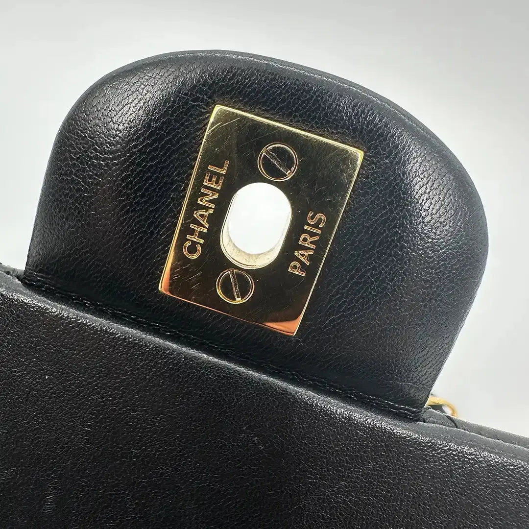 Chanel Timeless Double Flap Bag  Medium schwarz Lammleder Fullset / sehr gut Chanel