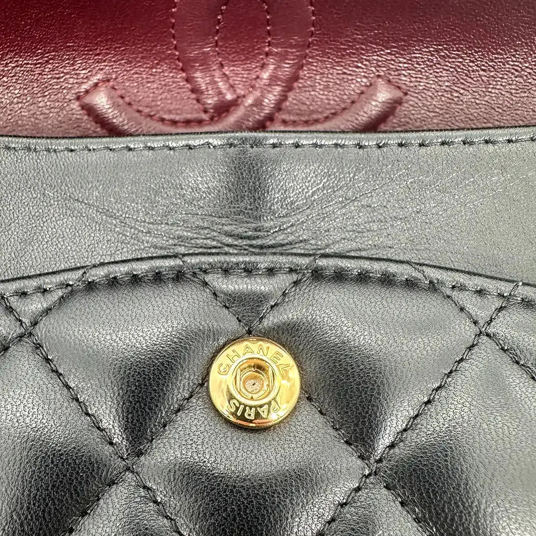 Chanel Timeless Double Flap Bag  Medium schwarz Lammleder Fullset / sehr gut Chanel