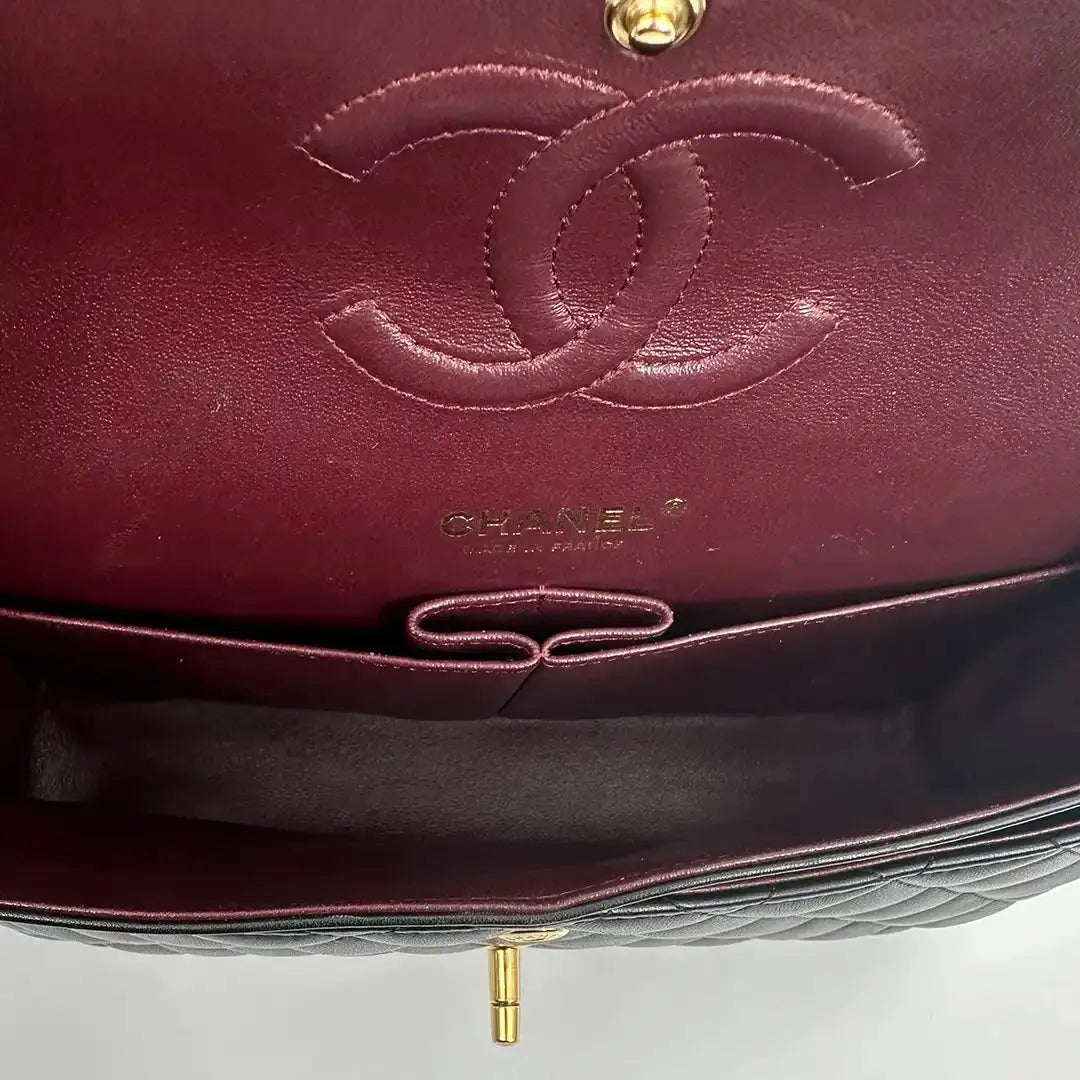 Chanel Timeless Double Flap Bag  Medium schwarz Lammleder Fullset / sehr gut Chanel