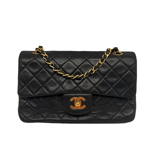 Chanel Timeless Double Flap Small schwarzes Lammleder / sehr gut - Echtheitscheck