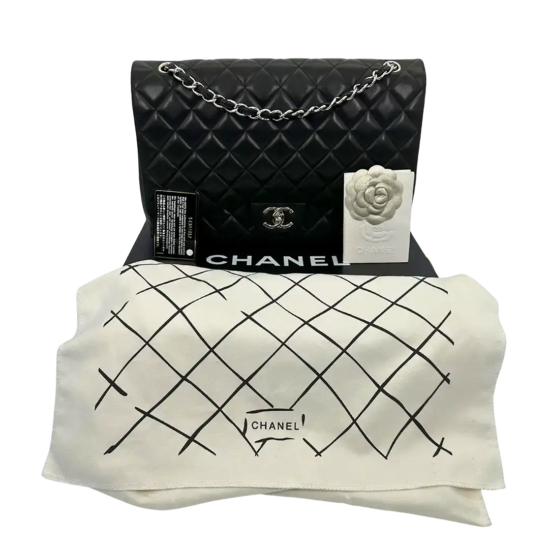 Chanel Timeless Jumbo Double Flap Bag 2011 schwarz Lammleder / sehr gut Chanel