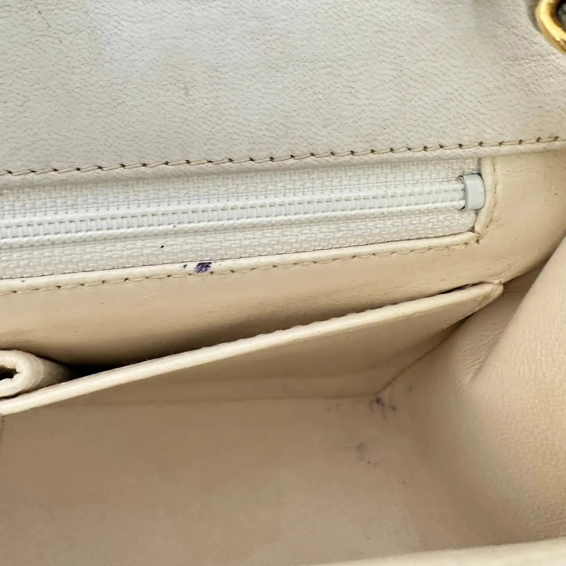 Chanel Timeless Single Flap Small weiß Lammleder Vintage / gut Produkt