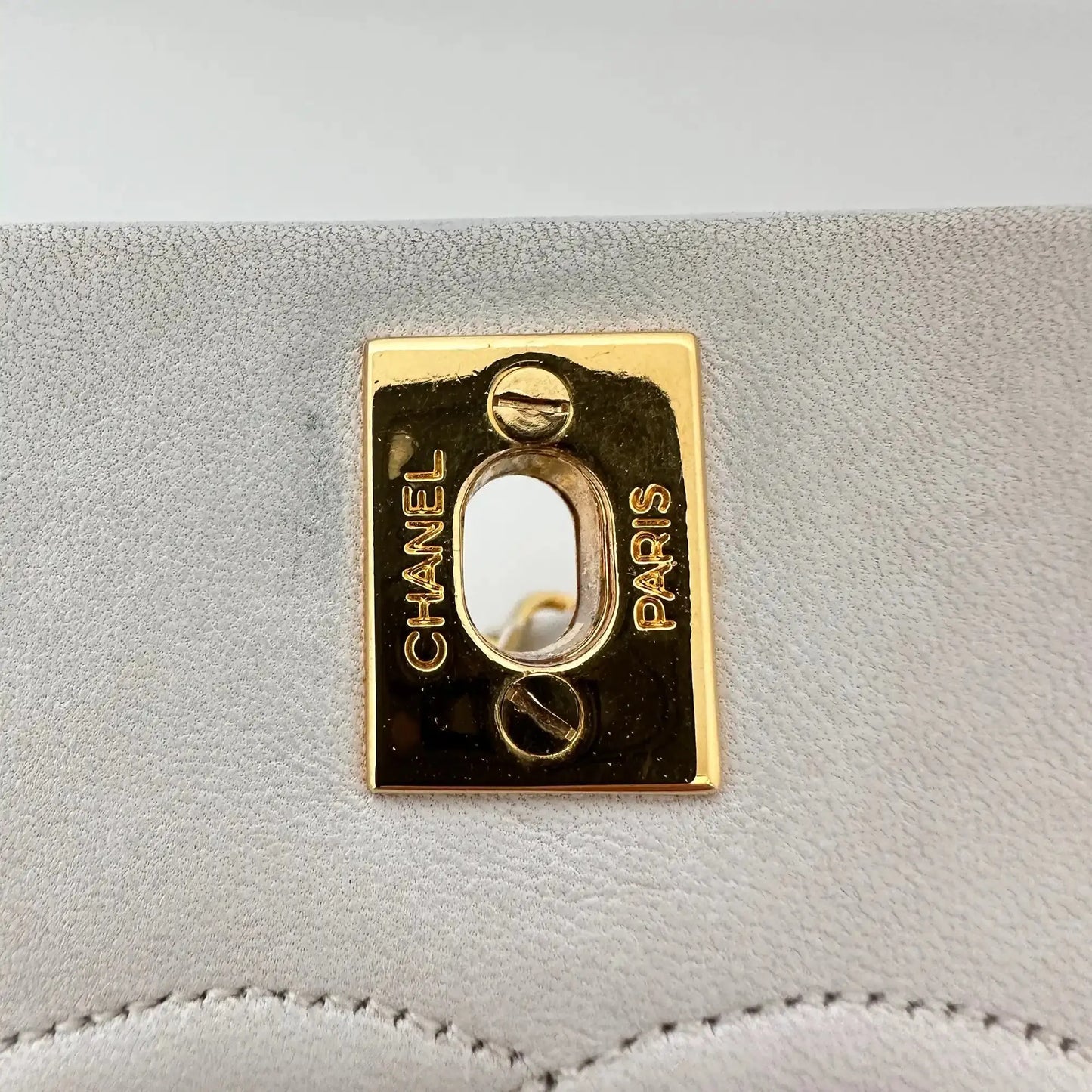 Chanel Timeless Single Flap Small weiß Lammleder Vintage / gut Produkt