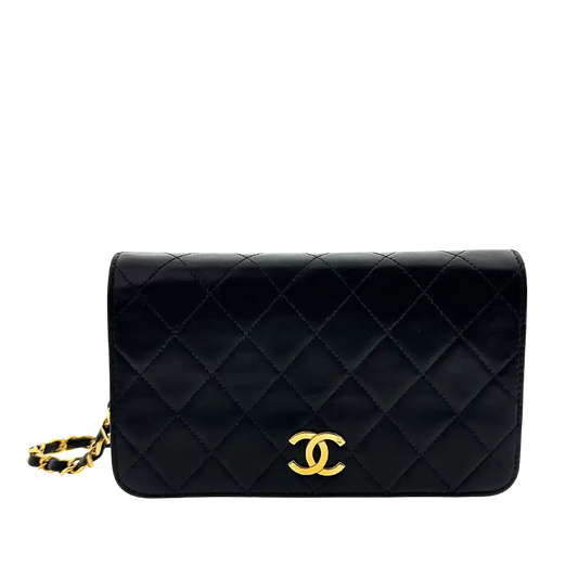 Chanel Timeless Wallet on Chain WOC Vintage Lammleder schwarz vergoldete Hardware/sehr gut Chanel