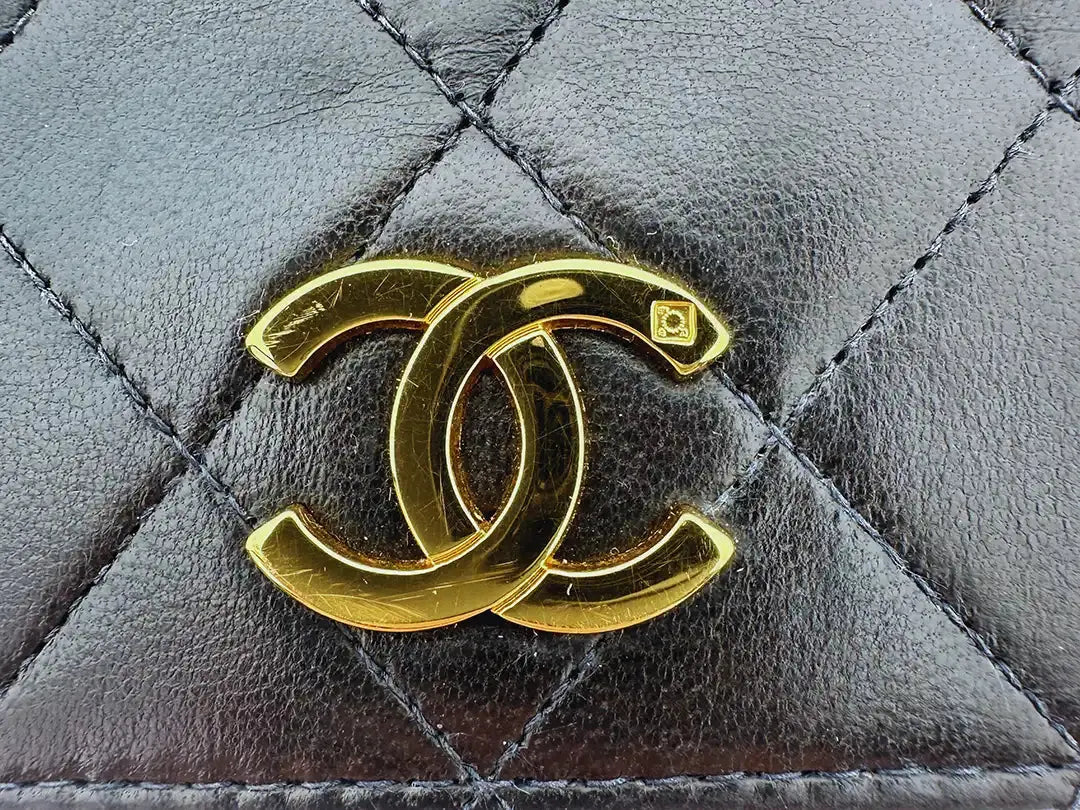 Chanel Timeless Wallet on Chain WOC Vintage Lammleder schwarz vergoldete Hardware/sehr gut Chanel