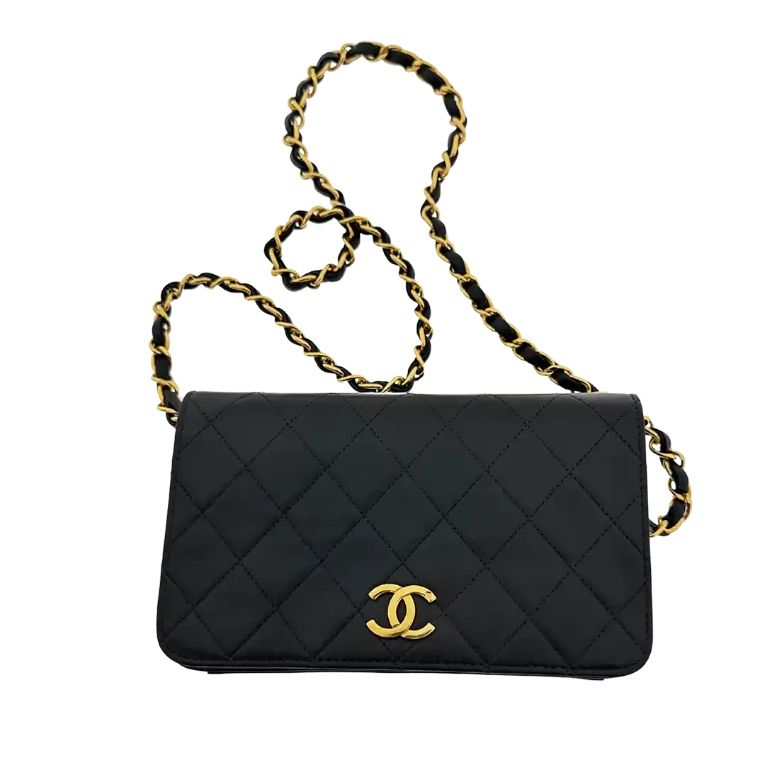 Chanel Timeless Wallet on Chain WOC Vintage Lammleder schwarz vergoldete Hardware/sehr gut Chanel