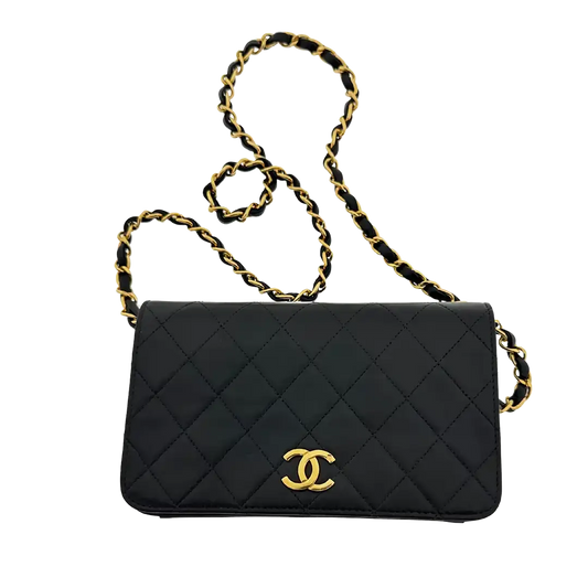Chanel Timeless Wallet on Chain WOC Vintage Lammleder schwarz vergoldete Hardware/sehr gut Chanel