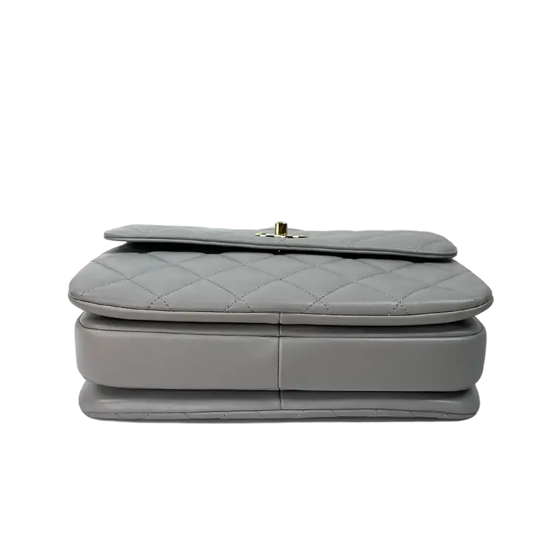 Chanel Trendy CC Top Handle Tasche Lammleder hellgrau Fullset / sehr gut Chanel