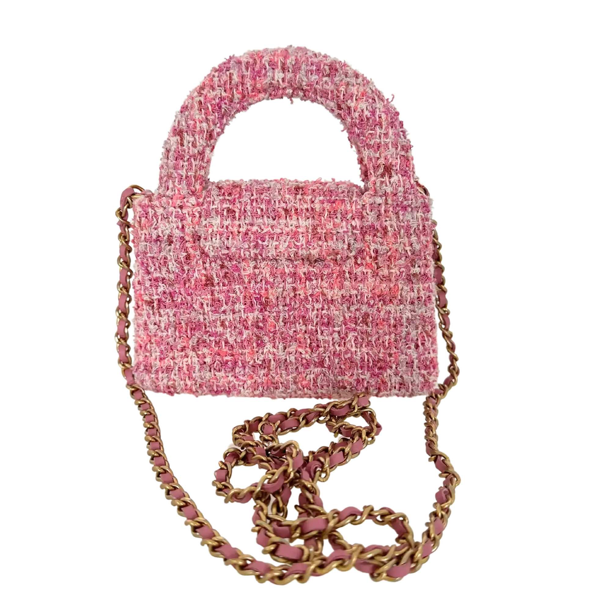 Chanel Tweed Nano Kelly Shopper pink / sehr gut Chanel