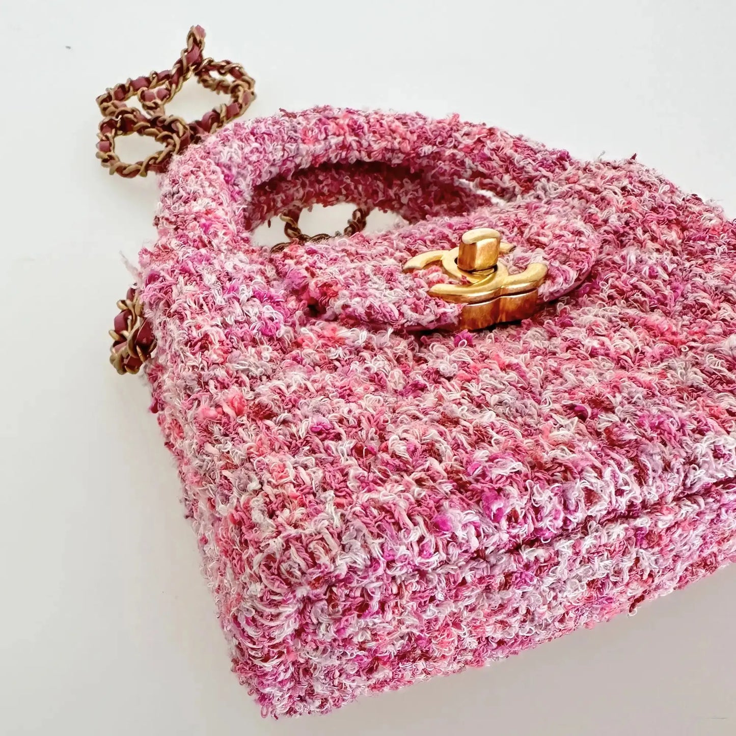 Chanel Tweed Nano Kelly Shopper pink / sehr gut Chanel