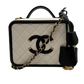 Chanel Vanity Case Bag CC Kaviar Leder schwarz weiß / sehr gut Chanel